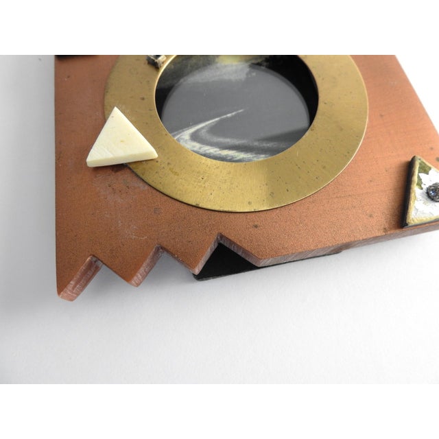 Sculpture Materials Postmodern Memphis Style Mixed Media Resin & Brass Picture Frame by Jill Schwartz 1990s For Sale - Image 7 of 11