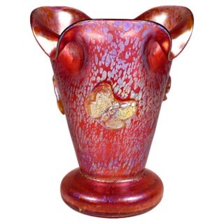 Art Nouveau Vase with Applied Butterflies from Loetz, 1890s For Sale