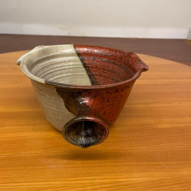 Studio Pottery Mixing & Serving Bowl With Handle For Sale - Image 9 of 18