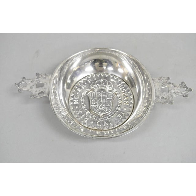 Vintage Spanish Renaissance Silver Plated Coat of Arms Communion Cup Bowl For Sale - Image 11 of 11