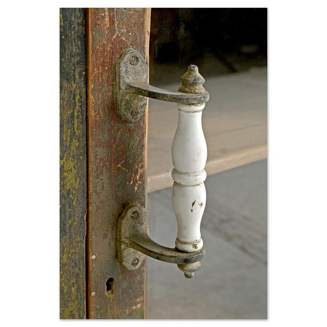 Wood Small Wooden Sideboard with Ceramic Tiles For Sale - Image 7 of 8