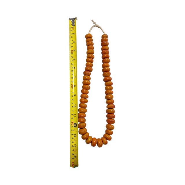 Vintage African Necklace /Currency 50 Amber Trade Beads Nigeria For Sale - Image 4 of 6
