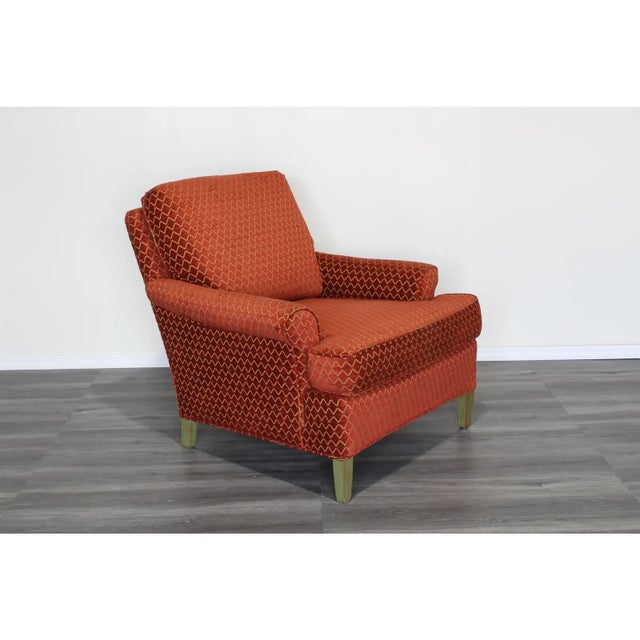 Late 20s, Pair of Red Chenille Club Chairs For Sale - Image 4 of 6