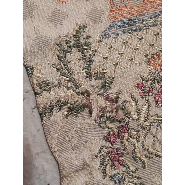 French Vintage French Aubusson Style Floral Jacquard Tapestry Fabric Panel For Sale - Image 3 of 6