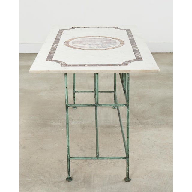 Neoclassical Pompeiian Style Italian Marble Specimen Console Table For Sale In Sacramento - Image 6 of 18