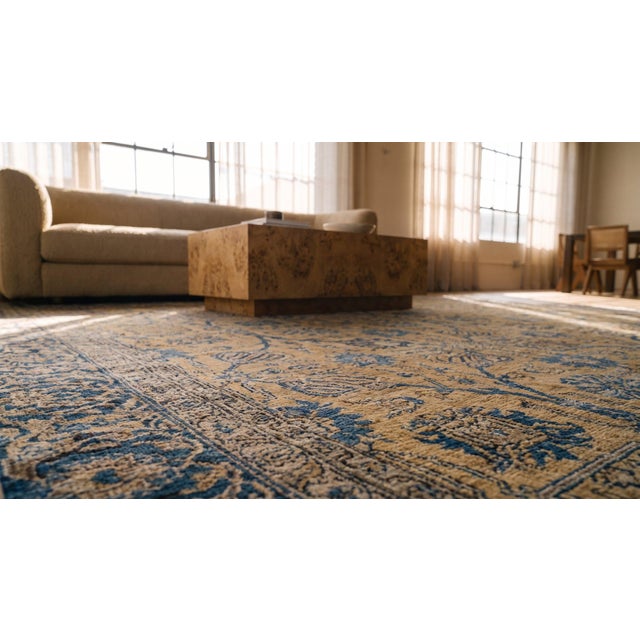 Antique Beautiful Fine Large Size Tan-Beige Ground Color Persian Kerman Rug For Sale - Image 10 of 10
