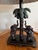 Brown Vintage Tropical Elephant Palm Tree Table Lamp With Woven Rattan Shade For Sale - Image 8 of 9