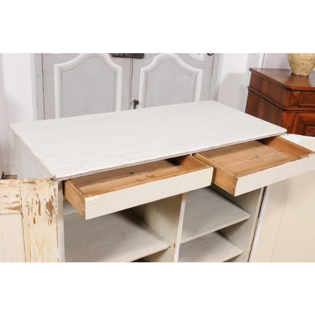 Swedish Gustavian Period 1810s Dove Gray Painted Sideboard with Diamond Motifs For Sale - Image 10 of 12