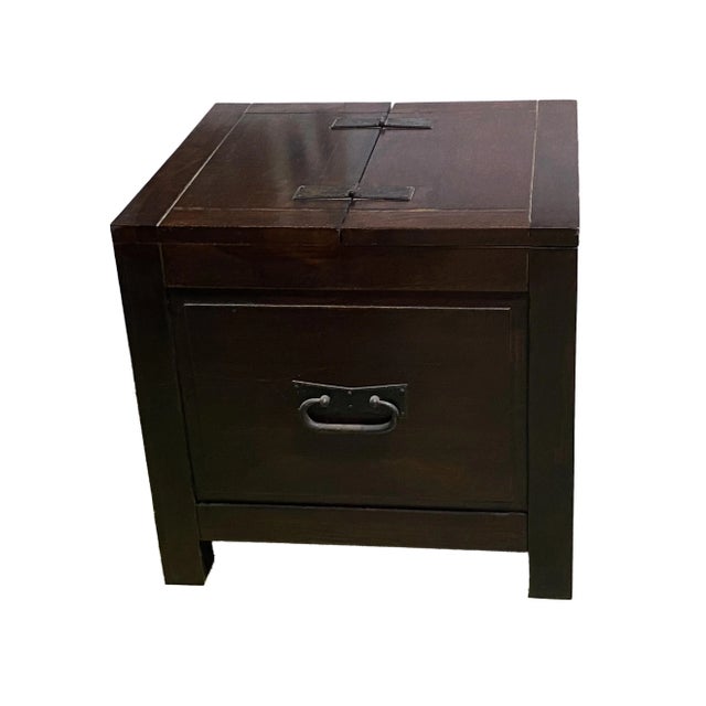 Wood Anglo/Indian Solid Heavy Wood Chest/Trunk For Sale - Image 7 of 7