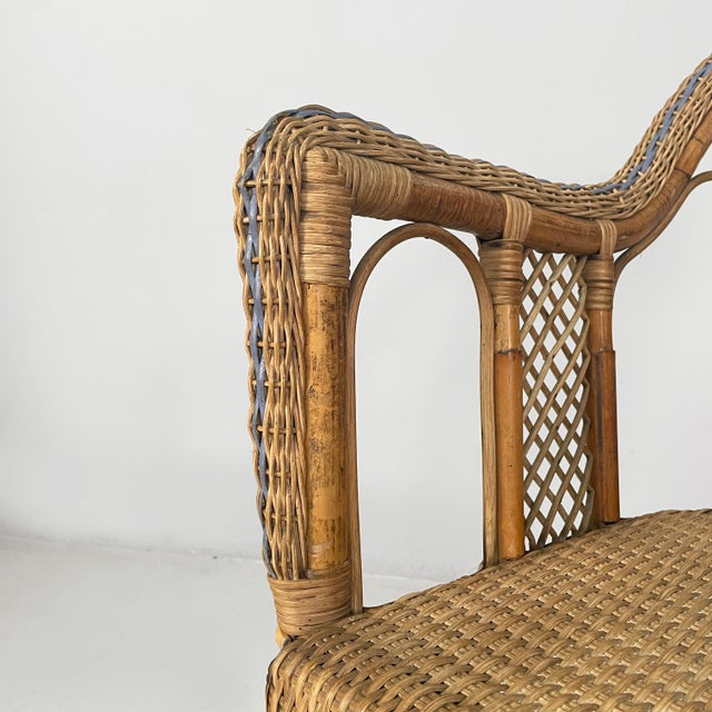 Art Nouveau Italian Chairs with Armrest in Rattan, 1900s, Set of 2 For Sale - Image 10 of 18