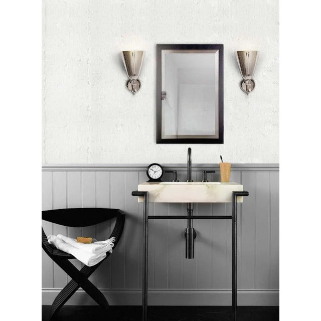 Wall Light In Brass With Nickel-Plated Finish For Sale - Image 3 of 5