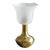 1950s Solid Brass Table Lamp Tulip Milky Glass Shade For Sale