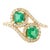 Two Stone Emerald Halo Wedding Ring Gift for Her Size 6 For Sale