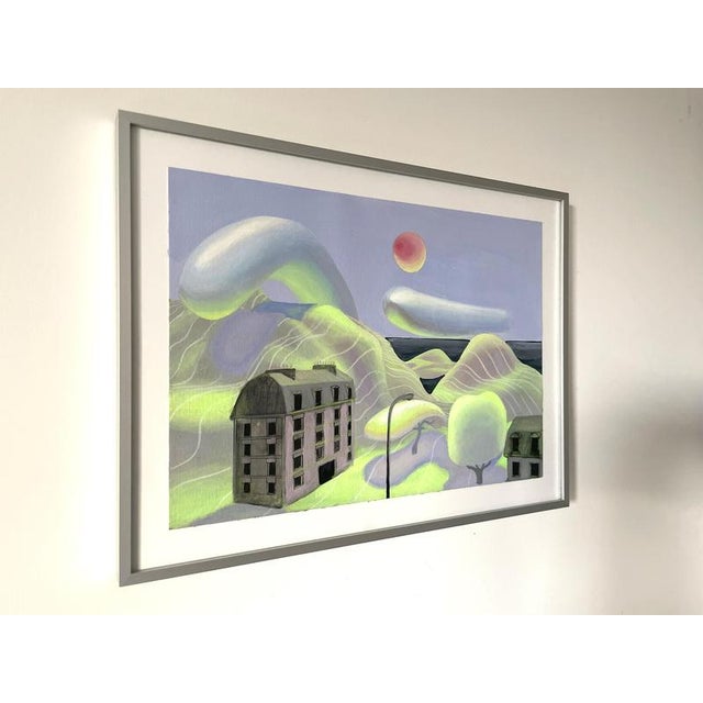 Nico Pearleyes, Surreal Landscape, Acrylic on Fabriano Paper, 2025, Framed For Sale - Image 9 of 12
