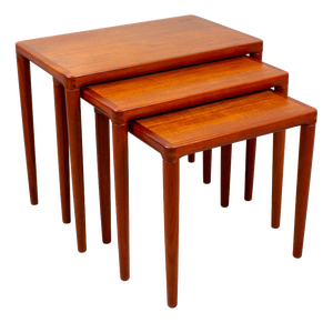 Vintage Danish Bramin Nesting Tables in Teak by H.W. Klein for Bramin, 1960s, Set of 3