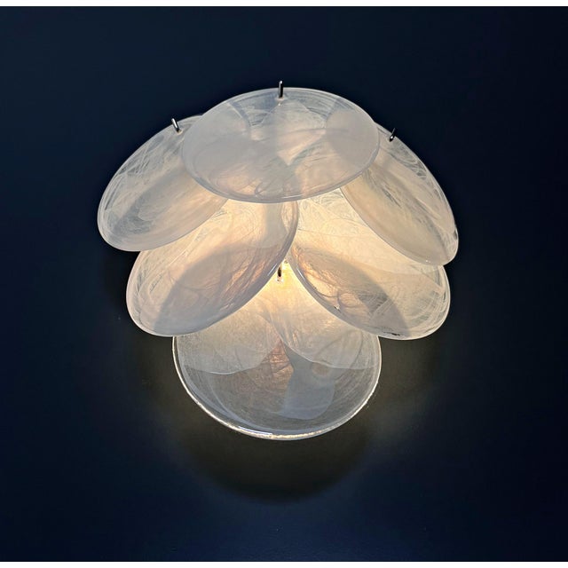 White Glass Wall Sconces with Alabaster White Disks, 1990s, Set of 2 For Sale - Image 8 of 17