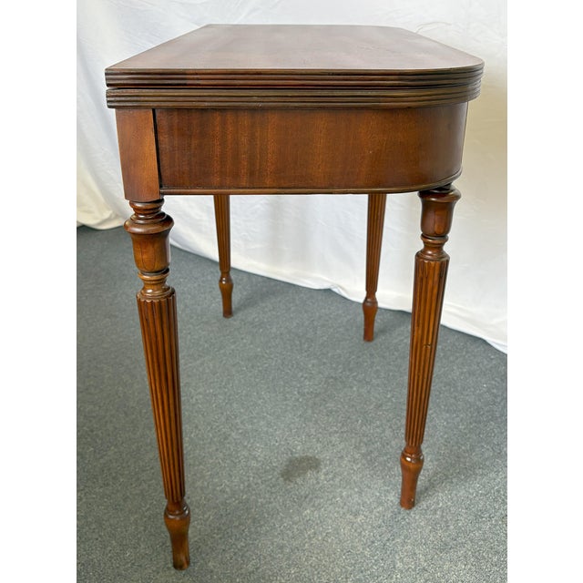 Vintage Federal Style Fold-Top Game Table With Drawer For Sale - Image 4 of 12