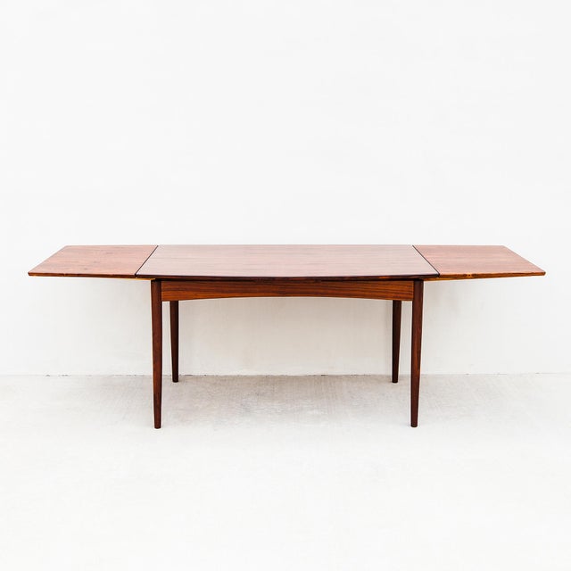 1960s 1960s Restored Danish Mid Century Modern Rosewood Hidden Leaf Dining Table For Sale - Image 5 of 12