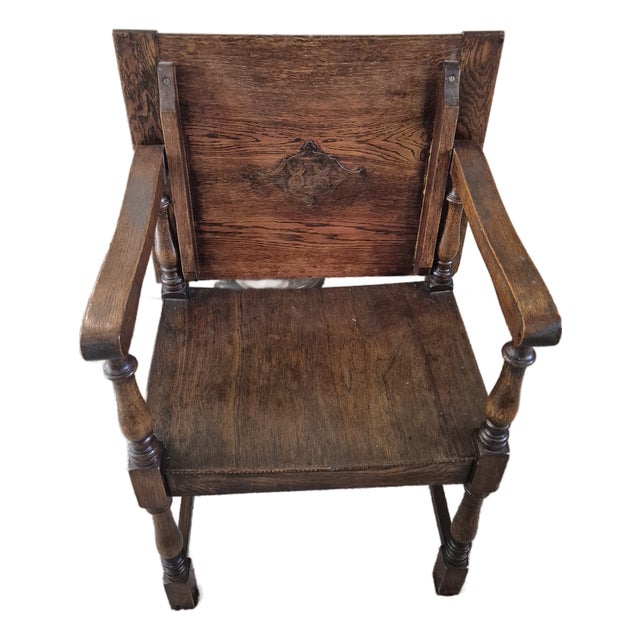Early 20th Century Jacobean Wainscot Chair Monk's Table For Sale