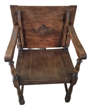 Early 20th Century Jacobean Wainscot Chair Monk's Table