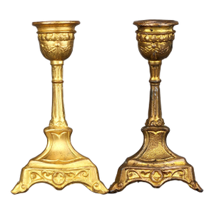 Early 1900's Art Nouveau American Candlestick Holders - Set of 2