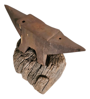 Blacksmith's Anvil on Tree Stump, 19th Century