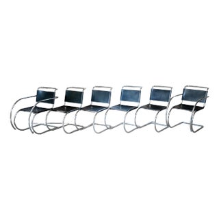 1970s Mid Century Chairs Attributed to Mies Van Der Rohe 'Mr20' - Set of 6 For Sale