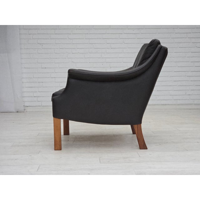 Vintage Danish Chair in Leather and Teak by Aage Christensen for Erhardsen & Andersen, 1970s For Sale - Image 12 of 18