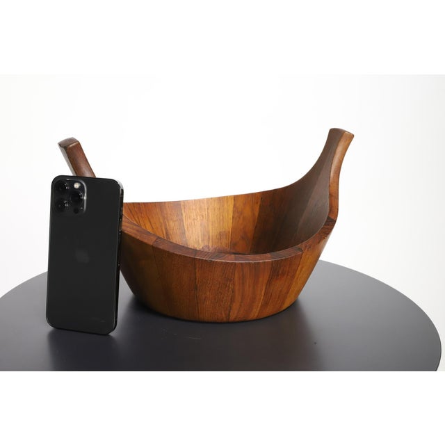 Wood 1950s Dansk Teak Staved Viking Salad Bowl by Jens Quistgaard For Sale - Image 7 of 17