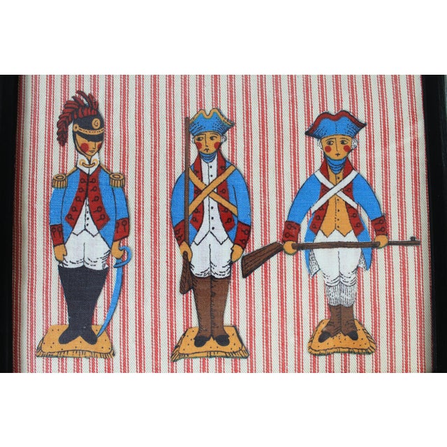 English Vintage Framed Colonial Characters Wall Hanging For Sale - Image 3 of 5
