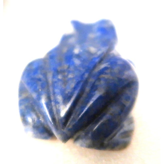 Miniature Well-Carved Frog of Lapiz Lazuli Stone - Frankie the Frog! For Sale - Image 10 of 17