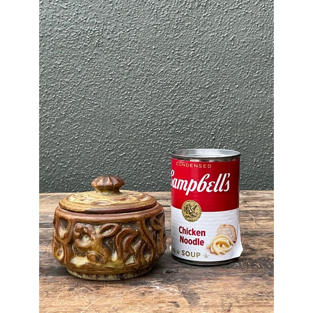 Late 20th Century Vintage Original Studio Pottery Lidded Bowl For Sale - Image 5 of 12