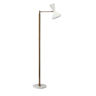 Jamie Young Pisa Swing-Arm Floor Lamp in White For Sale