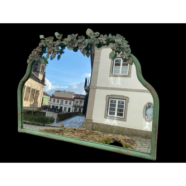 Vintage Wood Mirror, 1980s For Sale - Image 10 of 18