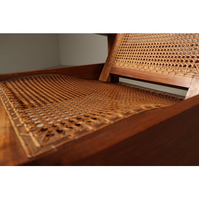 Mid-Century Architectural Teak Lounge Chair with Cane Seat, 1950s For Sale - Image 4 of 16