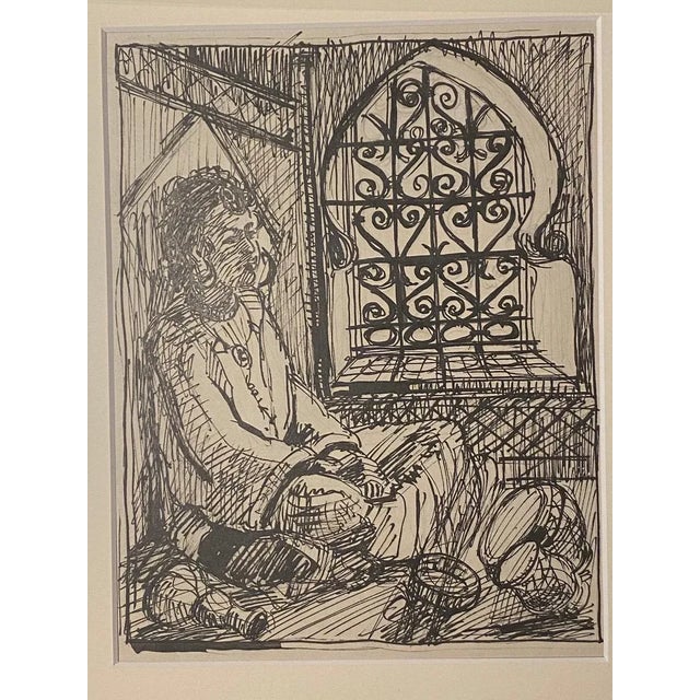 Trip to Marocco is an original artwork realized by Hélène Vogt in the 1950s Original drawing in pencil and china ink on...