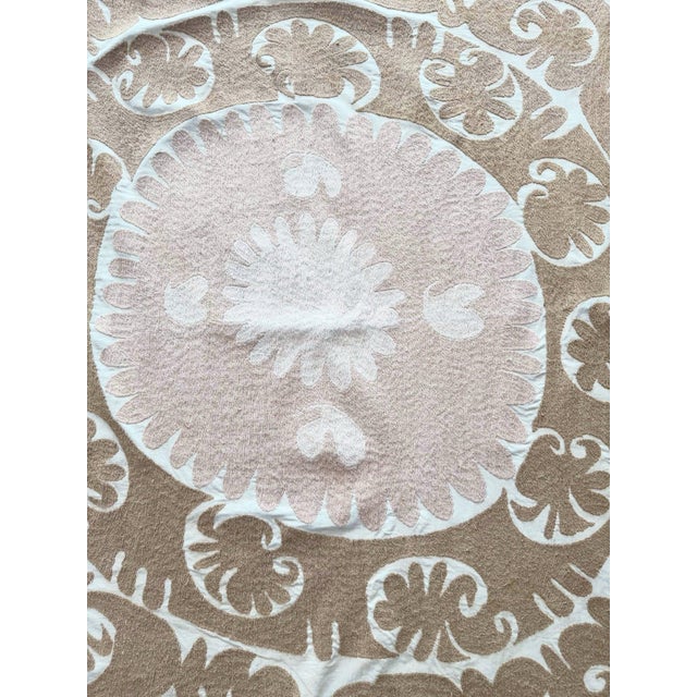 Mid-Century Modern Central Asian Suzani Wall Hanging For Sale - Image 3 of 9