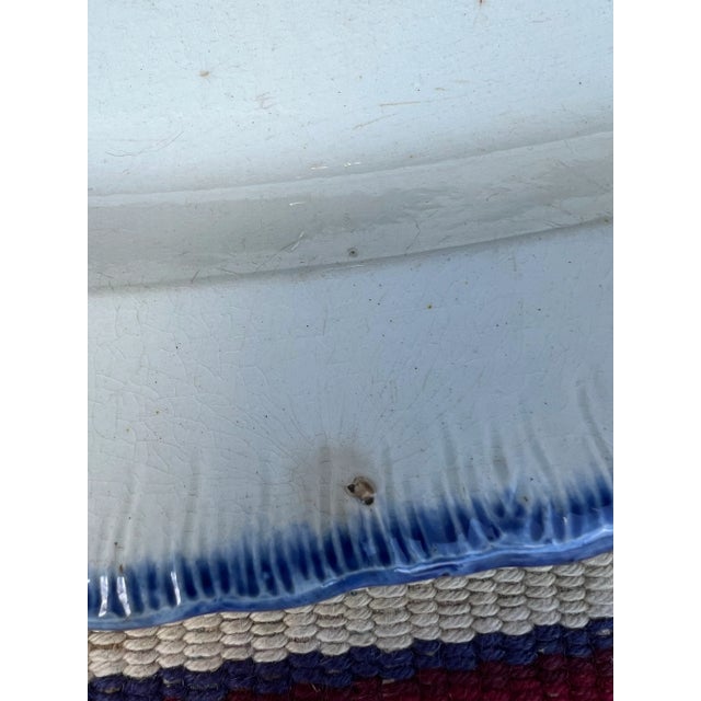 Antique Pearlware Blue Feather Edge Platter, Circa 1820’s For Sale - Image 11 of 12