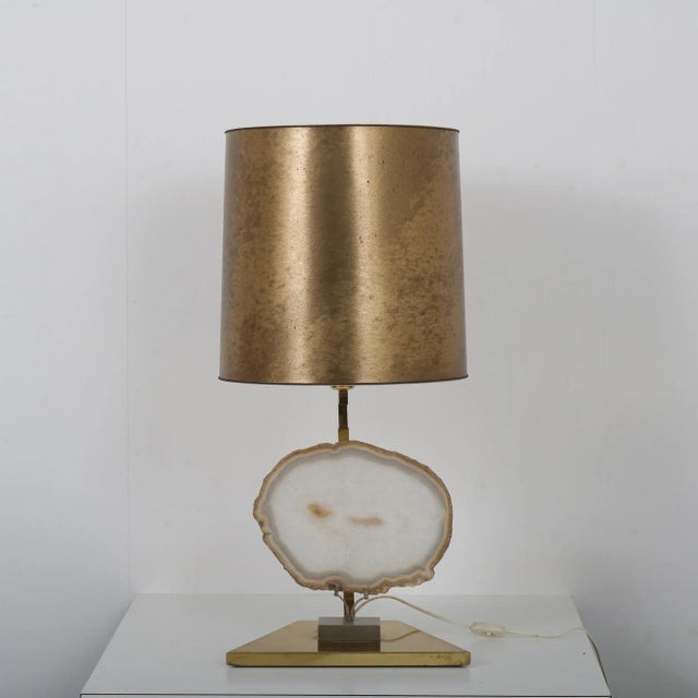 Vintage Belgian Agate Table Lamp, 1970s For Sale - Image 6 of 9