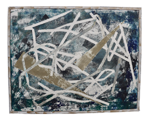 "Modern Architecture" Contemporary Geometric Abstract Monoprint Painting on Paper