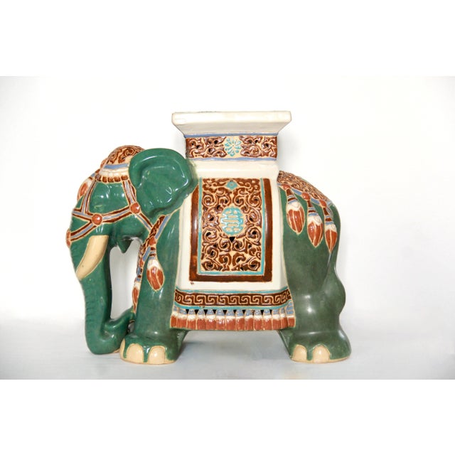 Vintage Ceramic Handmade Elephant Plant Stand, 1970s For Sale - Image 11 of 11