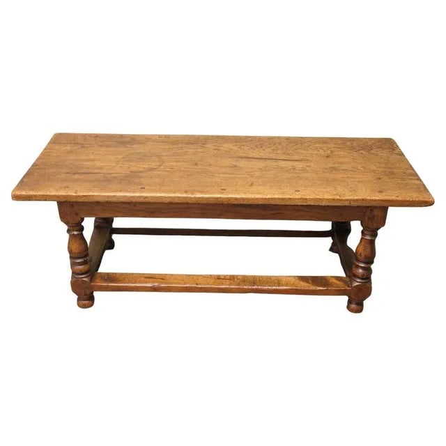 Brown Large Vintage Oak Plank Top Coffee Table, 1960 For Sale - Image 8 of 8