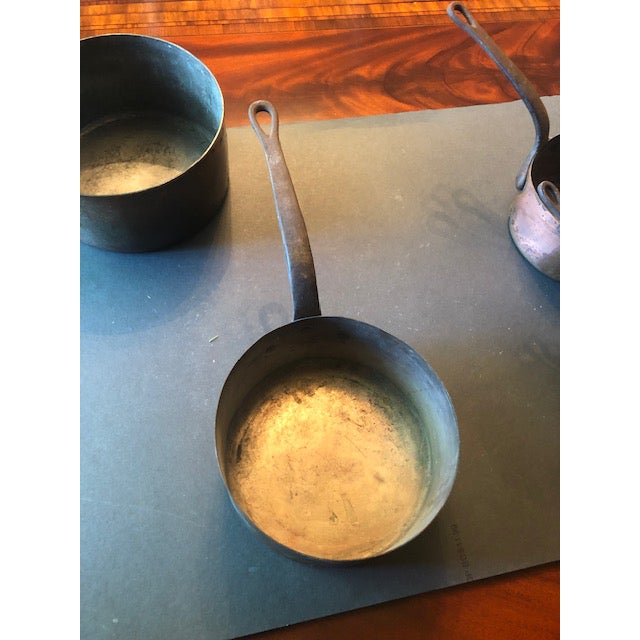 Copper Antique Copper Pot Set - 5 Pieces For Sale - Image 8 of 13