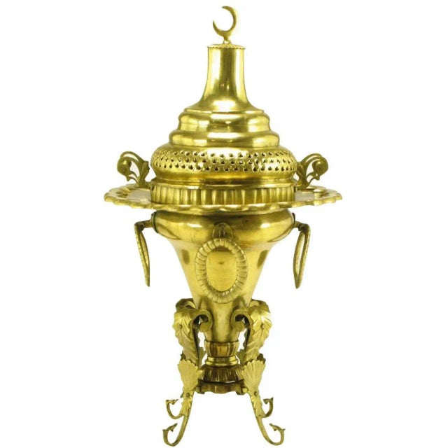 Metal Moroccan Pierced and Ornamented Brass Coal Burning Stove For Sale - Image 7 of 7