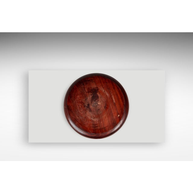 Mid-Century Modern Wood-Turned Hand-Crafted Serving Bowl in Solid Mahogany, C. 1970s For Sale In Orlando - Image 6 of 16
