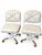 A distinctive pair of vintage swivel office, desk, or dining chairs by Douglas Furniture, likely dating from the late...