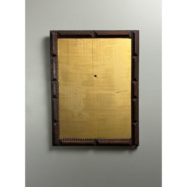 Antique Tramp Art Folk Art Distressed Mirror, Belgian, 1890s For Sale - Image 10 of 17