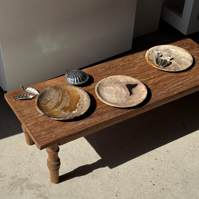 Light Beige Petrified Wood Circular Tray, 1980s For Sale - Image 6 of 11