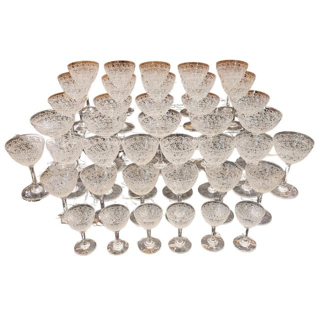 Baccarat Crystal Glassware / 41-Piece Set, Rohan Model, 1930s – France Elegant Baccarat crystal glassware set, comprising...
