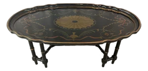 Late 20th Century Attributed to Maitland Smith Ebonized Oval Neoclassical Coffee Table